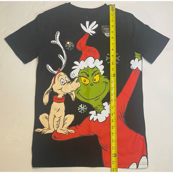 NWT Grinch T-Shirt Christmas Holiday Dr. Seuss Girls/Boys Size L 10/12 - Picture 4 of 6